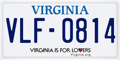 VA license plate VLF0814