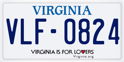 VA license plate VLF0824