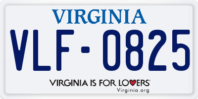 VA license plate VLF0825