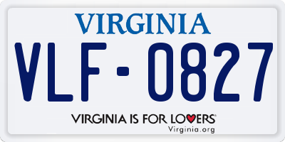 VA license plate VLF0827