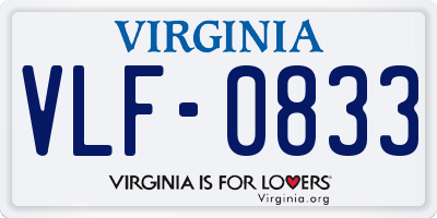 VA license plate VLF0833