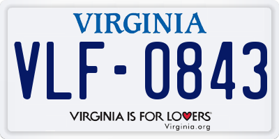 VA license plate VLF0843