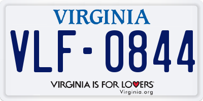 VA license plate VLF0844