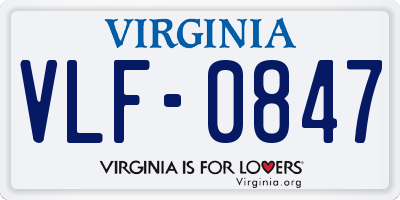 VA license plate VLF0847