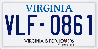 VA license plate VLF0861