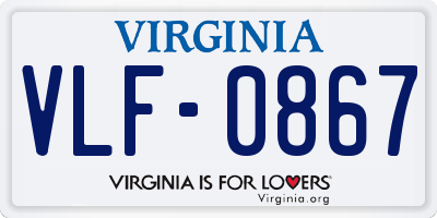 VA license plate VLF0867
