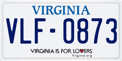 VA license plate VLF0873