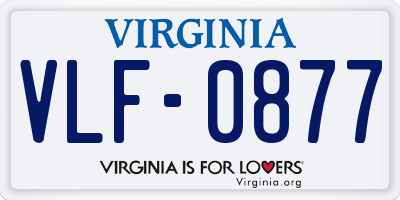 VA license plate VLF0877