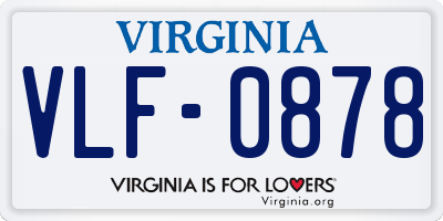 VA license plate VLF0878