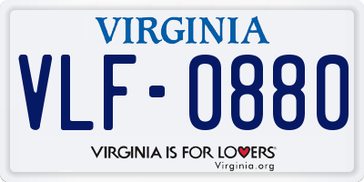 VA license plate VLF0880