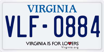 VA license plate VLF0884