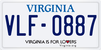 VA license plate VLF0887