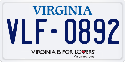 VA license plate VLF0892