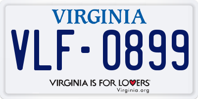 VA license plate VLF0899