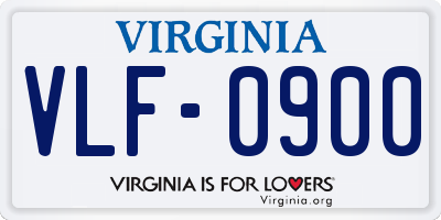 VA license plate VLF0900