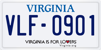 VA license plate VLF0901