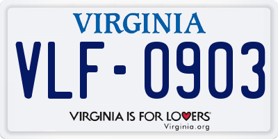 VA license plate VLF0903