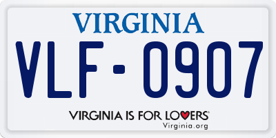 VA license plate VLF0907