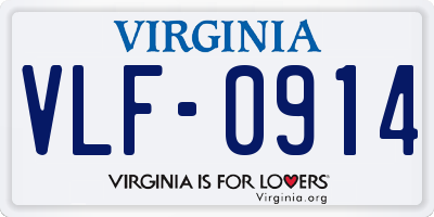 VA license plate VLF0914