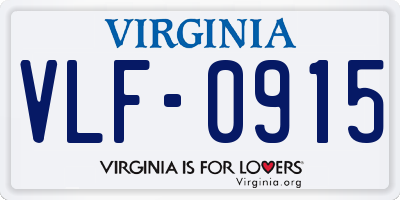 VA license plate VLF0915
