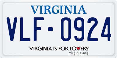 VA license plate VLF0924