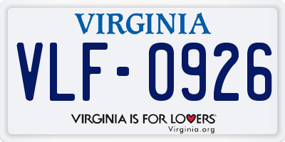 VA license plate VLF0926
