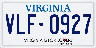 VA license plate VLF0927