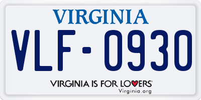 VA license plate VLF0930