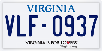 VA license plate VLF0937