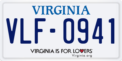 VA license plate VLF0941
