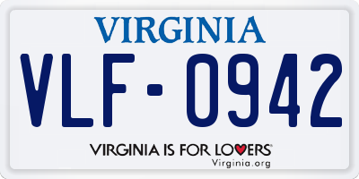 VA license plate VLF0942