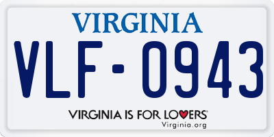 VA license plate VLF0943