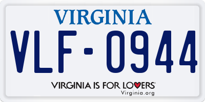 VA license plate VLF0944