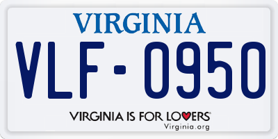 VA license plate VLF0950