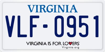 VA license plate VLF0951