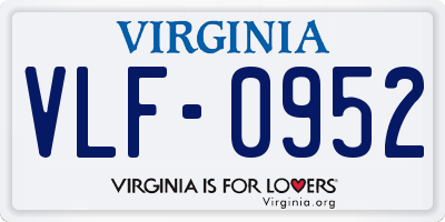 VA license plate VLF0952