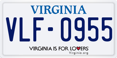 VA license plate VLF0955
