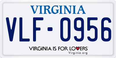 VA license plate VLF0956