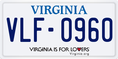 VA license plate VLF0960