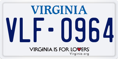 VA license plate VLF0964