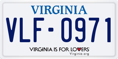 VA license plate VLF0971