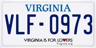VA license plate VLF0973