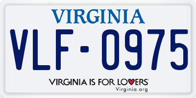 VA license plate VLF0975