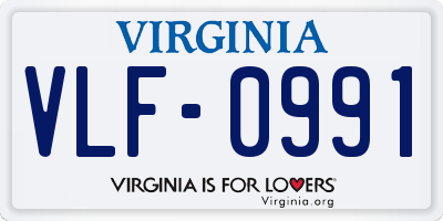 VA license plate VLF0991