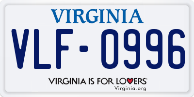 VA license plate VLF0996