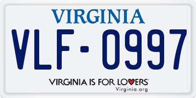 VA license plate VLF0997