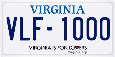 VA license plate VLF1000