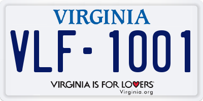 VA license plate VLF1001