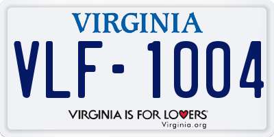 VA license plate VLF1004