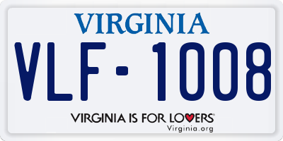 VA license plate VLF1008